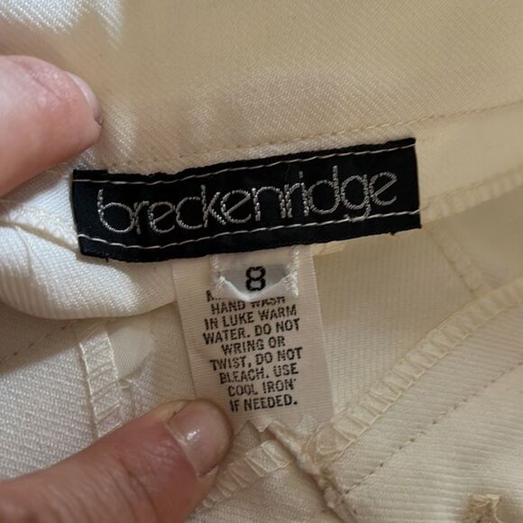Breckinridge vintage ivory white front button skirt Sz-8 - Picture 7 of 7